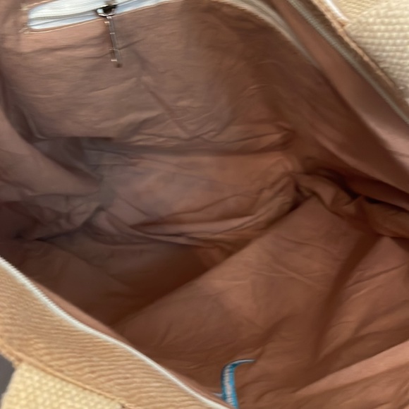 Burlap Initial A White Polka Dot Tote- Brand new - Picture 5 of 9